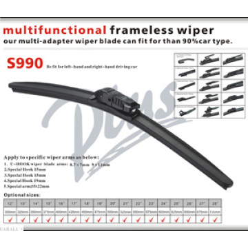 Universal Soft Wiper Blade (S990) with 5 in 1 Adaptor